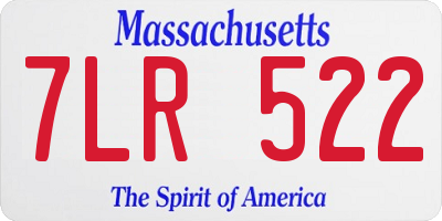 MA license plate 7LR522