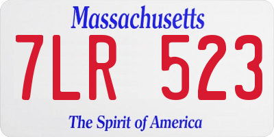 MA license plate 7LR523