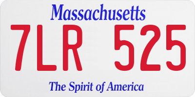MA license plate 7LR525