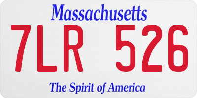 MA license plate 7LR526
