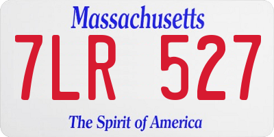 MA license plate 7LR527