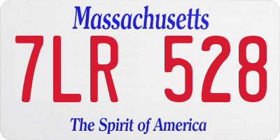 MA license plate 7LR528