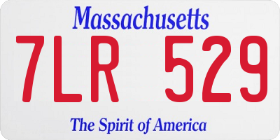 MA license plate 7LR529