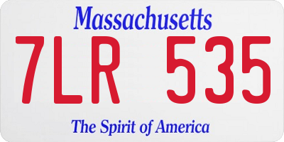 MA license plate 7LR535