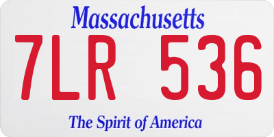 MA license plate 7LR536