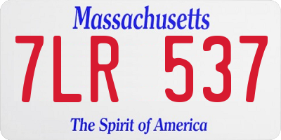 MA license plate 7LR537