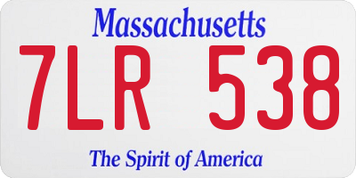 MA license plate 7LR538