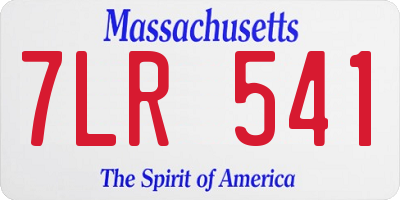 MA license plate 7LR541