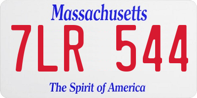 MA license plate 7LR544
