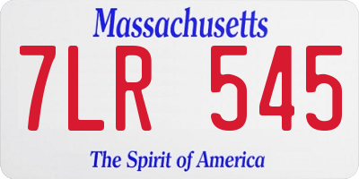 MA license plate 7LR545