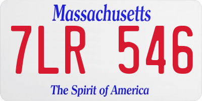 MA license plate 7LR546
