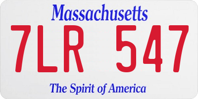 MA license plate 7LR547