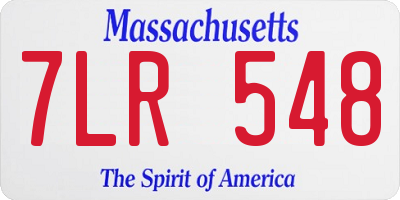 MA license plate 7LR548