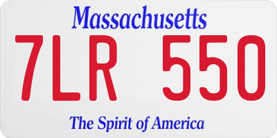 MA license plate 7LR550