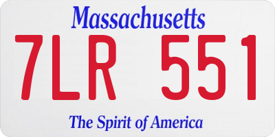 MA license plate 7LR551