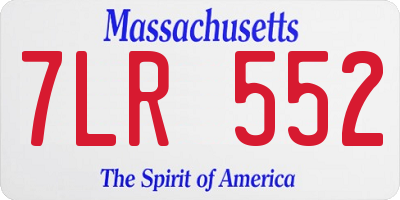 MA license plate 7LR552