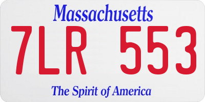 MA license plate 7LR553