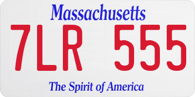 MA license plate 7LR555