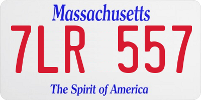 MA license plate 7LR557