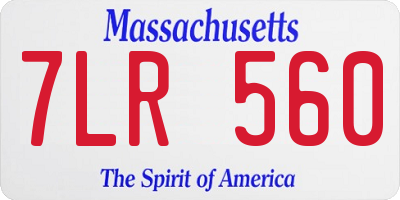 MA license plate 7LR560
