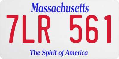 MA license plate 7LR561