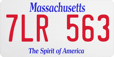 MA license plate 7LR563