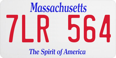 MA license plate 7LR564