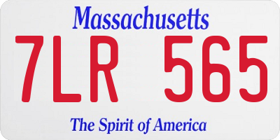 MA license plate 7LR565
