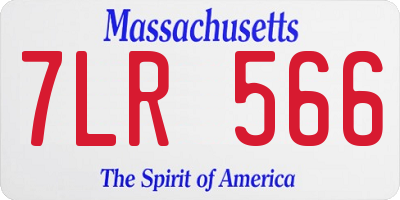 MA license plate 7LR566