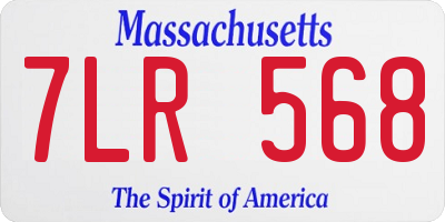 MA license plate 7LR568