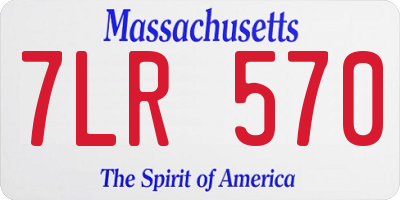 MA license plate 7LR570
