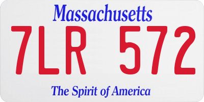 MA license plate 7LR572