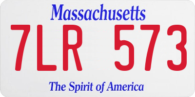 MA license plate 7LR573