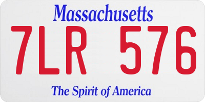 MA license plate 7LR576