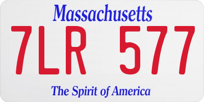 MA license plate 7LR577
