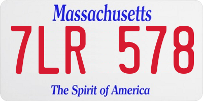 MA license plate 7LR578