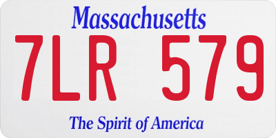 MA license plate 7LR579
