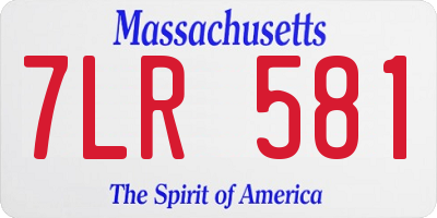 MA license plate 7LR581