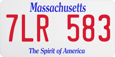 MA license plate 7LR583