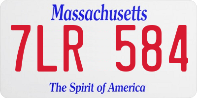MA license plate 7LR584