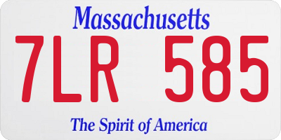 MA license plate 7LR585