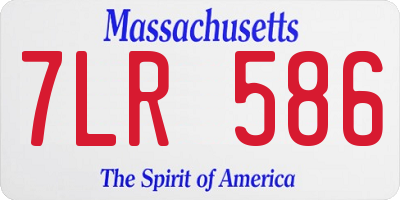 MA license plate 7LR586