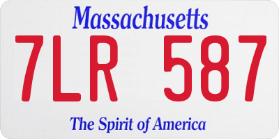 MA license plate 7LR587