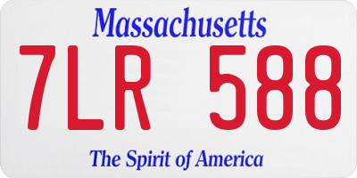 MA license plate 7LR588