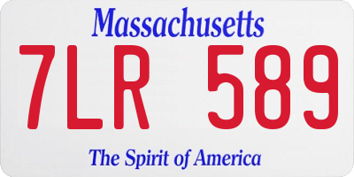 MA license plate 7LR589