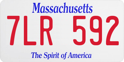 MA license plate 7LR592