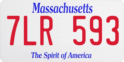 MA license plate 7LR593