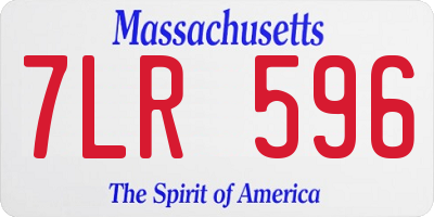 MA license plate 7LR596