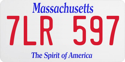 MA license plate 7LR597