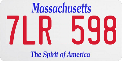 MA license plate 7LR598